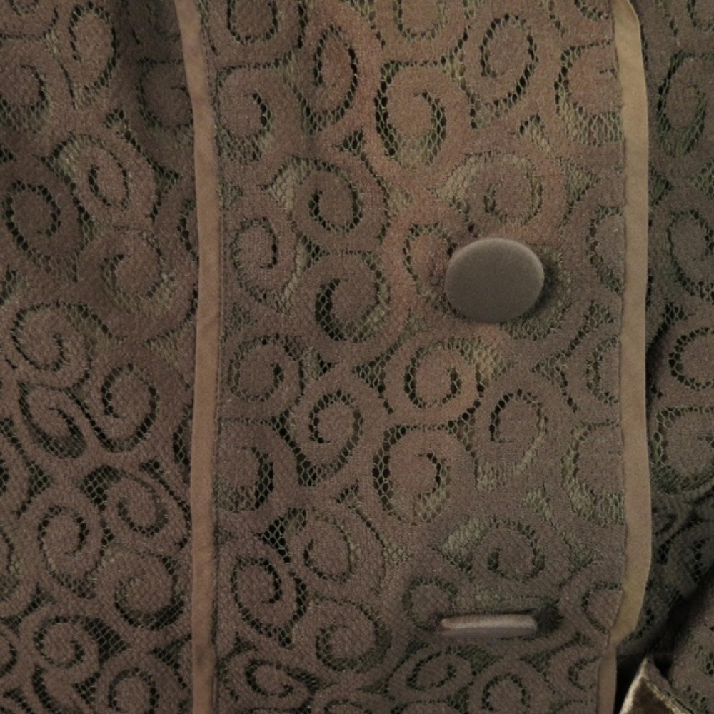 Sigrid Olsen Sz 8 Brown Lace Top Jacket - Picture 5 of 7